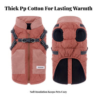Windproof Dog Winter Coat Fleece Lined Cold Weather Dog Coat Thickened Warmth for Small Dogs, Outdoor, Night Walks, Hiking