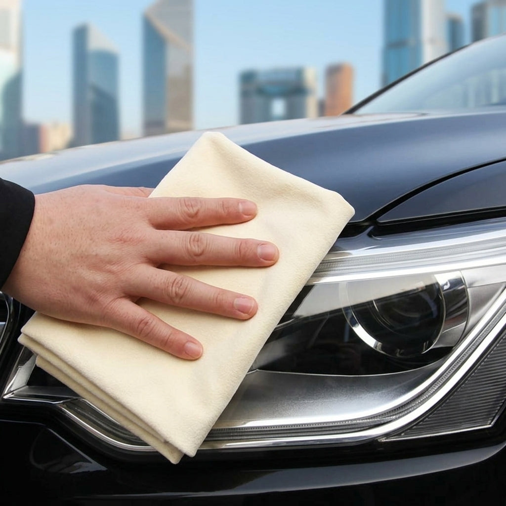 550 GSM Chamois Leathers for Cars, Suede Car Drying Towel and Cleaning Cloth, Thick Multi-Purpose Suede for Glass and Wash Care