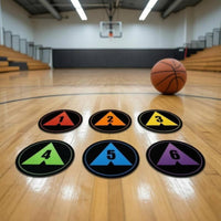 6 Pieces Numbered Basketball Footwork Mat Rubber Basketball Drill Disc Round Agility Marker Mat 30 Cm for Young Players, Positioning Exercises