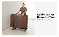 Housekeeping Trolley Cart Multi-Functional Janitorial Push Cart Multifunctional Industrial Cleaning Trolley for Housekeepers, Guest Rooms, Hospital