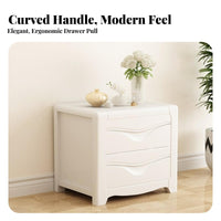 Japanese aesthetic End Table with Woven Drawer Nordic Design Nightstand Minimalist Bedside Cabinet Rattan Weave for Interior Decorators, Homeowners, Renters, Guest Room, Hallway, Office
