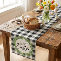 Easter Table Runner Sturdy Spring Easter Table Runner Farmhouse Interior Embellishments Textile for Party Hosts, Homeowners, Daily Use, Home Party Decor