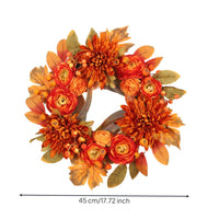 Wreath with Chrysanthemums Artificial Autumn Wreath Layered for Mantel