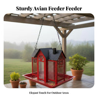 Hanging Avian Feeder Easy to Fill and Clean Metal Outdoor Avian Feeder Garden Accessory Large Capacity for Yard, Patio