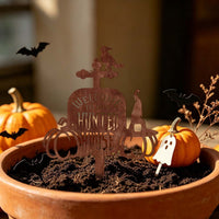 Halloween Rusted Tombstone Stack Abstract Lawn Decoration Metal Garden Stake