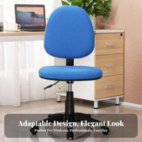 Adjustable Height Armless Roller Chair Back Support Compact Swivel Stool Rolling Casters Office Furniture Armlees Design for Students, Adults, Kids, Study Room, Small Areas, Bedroom, Vanity