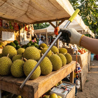 Durian Inspection Rod Stainless Steel Durian Testing Stick Farm Tool Rubber Tip Straight Shaft for Home Setting