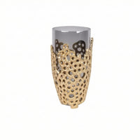 Decorative Vase Gold-Toned Vase Shiny Tabletop flower pot for Home Decor, Living Room, Coffee Table