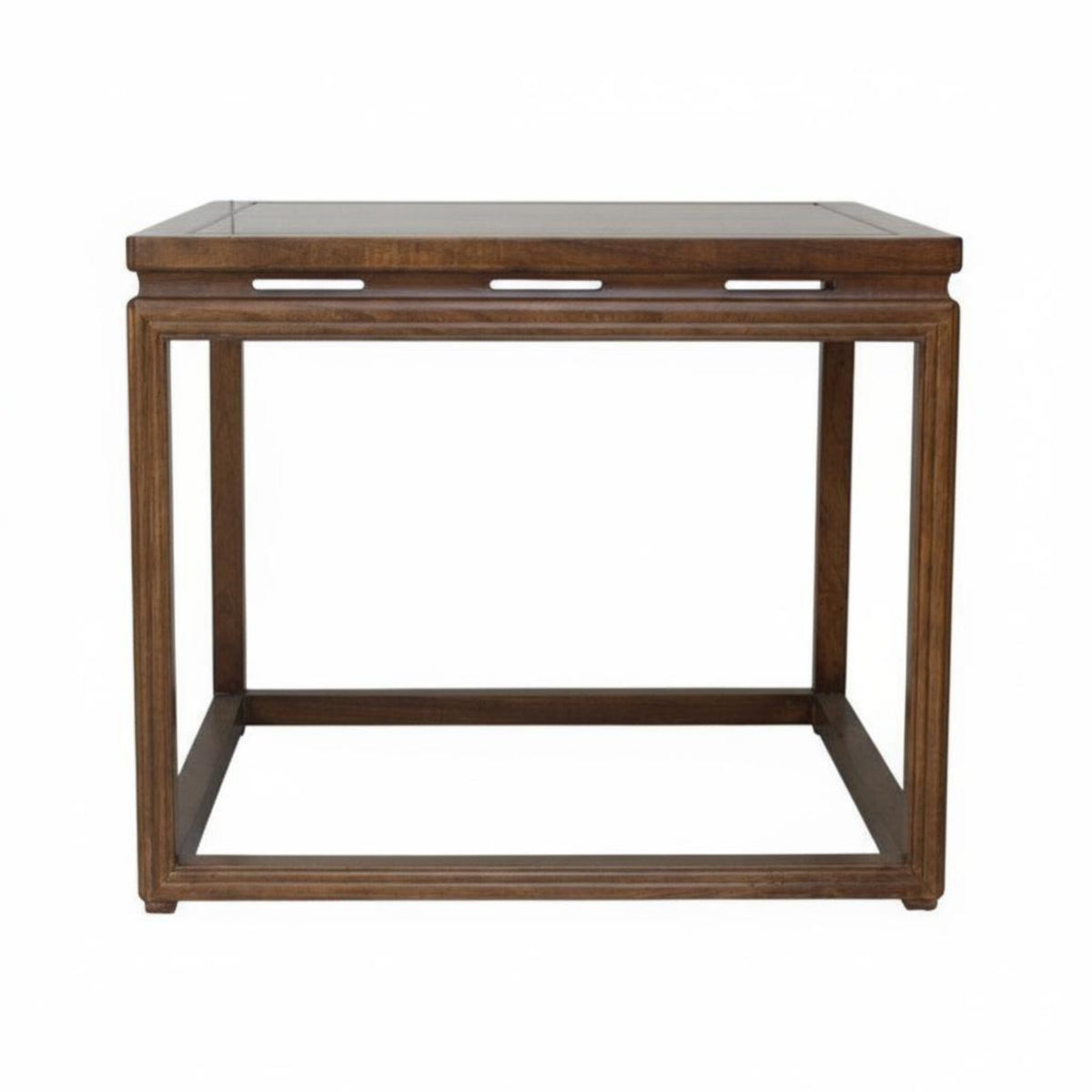 Solid Timber Wood Square Wooden End Table New Chinese design Square End Table Minimalist Design Indoor Furniture space-efficient Size for Apartment Dwellers, Interior Designers, Living Room, Bedroom, Small Spaces, Entryway