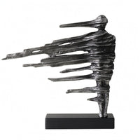 Abstract Figure Sculpture Undulating Fashioned Metal Figurine Focal Point Home Decor