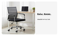 Ergonomic Design Mesh Back Swivel Chair Adjustable Height Rolling Mesh Back Chair Support Office Furniture Sturdy Frame for Telecommuting Workers, Gamers, Students, Conference Room, Bedroom