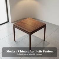 Multi-Purpose Square Chinese-Design Table Set Sturdy Construction Compact Table and Chair Group Warp-Resistant Household Furniture Easy to Clean for Homeowners, Apartment Dwellers, Game Nights, Dining Room, Small Areas, Breakfast Nook