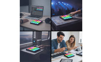 Wireless Drum Pad Controller Rechargeable MIDI Controller with 16 Pads Compact MIDI Drum Pad Plug and Play for Beatmakers, Home Studio, Desk