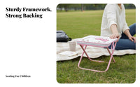 Multifunctional writing Case Chair 2-in-1 Design Multifunctional Stool Bag Cute Cartoon Print Folding Seat for Campers, event& travelers, Camping, trip, School