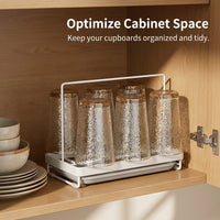 Kitchen Cabinet Over the Sink Dish Drying Rack for Students, Large Carbon Steel Drainer with Pot Lid