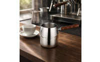 Pouring Spout Milk Frothing Pitcher Polished Finish Coffee Frothing Pitcher Side Handle Stainless Steel Milk Jug Rounded Body for Cafe