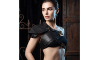Faux Leather Cosplay Shoulder Harness Punk One-Shoulder Harness Armored Asymmetrical for Cosplayers, Performers, Photoshoots, Theme Parties