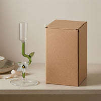 High-Temperature Fired Green Stem Candlestick Transparent Floral Glass Candlestick Decorative Glass Taper Candle Holder Smooth