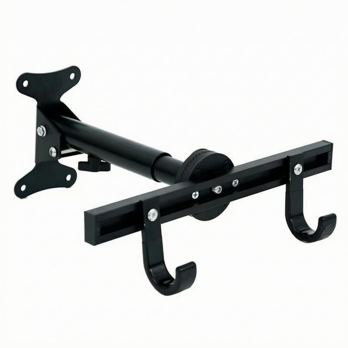 PVC-Coated Wall-Mounted Bike Hanger Double-Hook Cycle Hanger Rack Black Finish Foldable Bike Rack Adjustable for Home, Garage