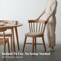 Padded Posterior Wooden Chair Northern European & Design Dining Room Seating Minimalist Look Easy Assembly