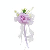 Car Mirror Flower with Ribbon Easy to Install Wedding Car Decoration Elegant