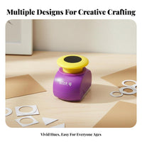 Geometric Shape Cuter Assorted Forms Mini Decorative Hole Cut Set Easy to Use Scrapbooking Tool for Craftspersons, Students, Notebookinging