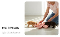 Anti-Tip Design Flower Shaped Pet Bowl Non-Slip Bottom 6-Petal Cat Food Bowl Long-Lasting for Dog Owners, Creature Rescuers, Indoor, Kitchen