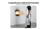 Aluminum Foil Apron Spill-Resistant Heat Resistant Apron Retardant Work Smock for Foundry Workers, Welders, Smelting, Metal Joining