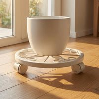 Decorative Scrollwork Metal Plant Stand Openwork Rolling Plant Stand Low-Slung Metal Pot Stand Wrought-Iron Style