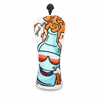 Waterproof Embroidered Golf Wood Cover Wear-Resistant PU Leather Golf Club Protector Long-Lasting Cartoon Beer Bottle Headcover Soft Inner Lining for Golfers