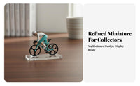 1:64 Scale Cyclist Figure Collectible Miniature Bike Cyclist Model Tiny Cyclist Figurine High Accuracy Miniature Red Bike