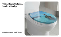 Stainless Steel Hinges Resin Toilet Seat European Design Slow Close Toilet Seat Long-Lasting Material Easy to Clean for Homeowners, Families, DIY Enthusiasts, Restroom, Hotel, Home, Apartment