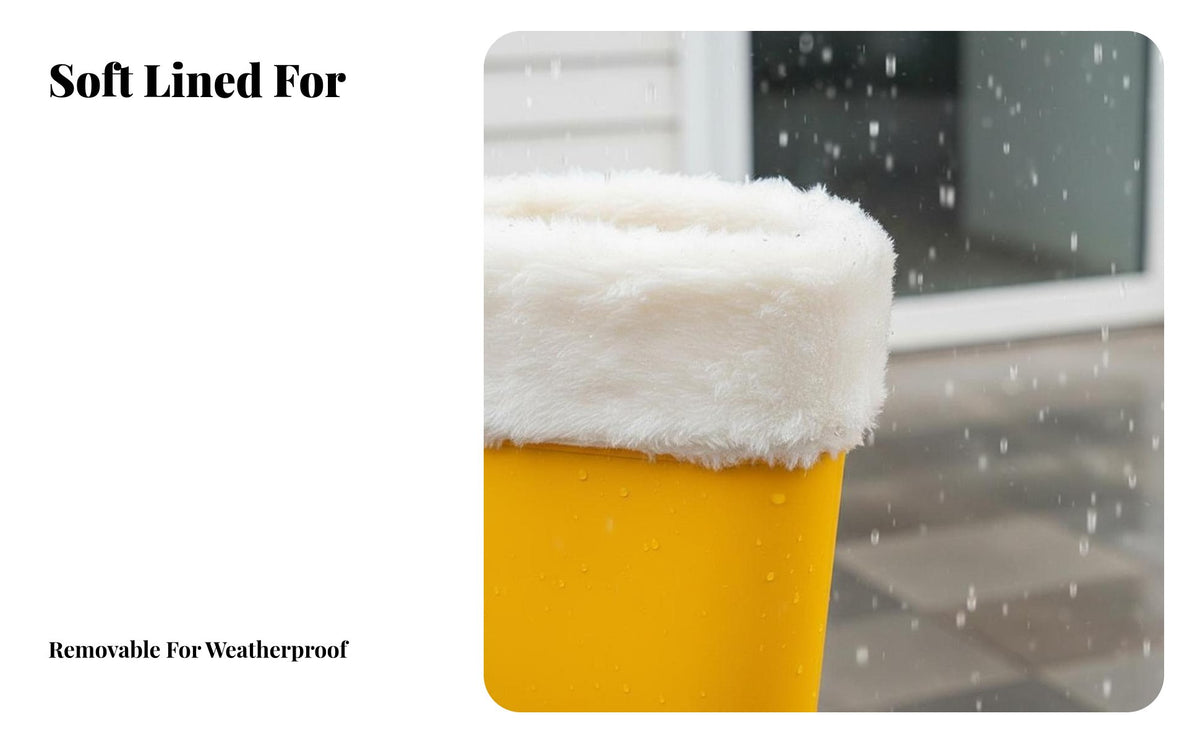 Women's Knee-High Rain Boots Removable Lining Knee High Rain Boots Non-Slip Sole Fleece Lined Rain Boots for Rainy Days, Outdoor, Gardening