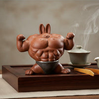 Zisha Clay Muscle Rabbit Tea Pet Creative Design Rabbit Tea Tray Decoration Kiln Fired Home Decor Handmade