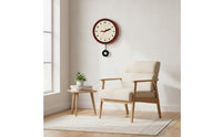 Wall Clock with Pendulum Decorative Pendulum Wall Clock Round Retro-Inspired for Homeowners, Living Room, Entryway