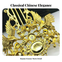 Ancient Design Headdress Material Color-Retaining Alloy Hairpin Base DIY Hair Crown Base Ornate Filigree Crane Hair Comb Finding