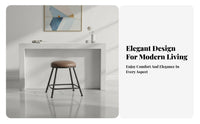 Minimalist Design Backless Padded High Stool Comfortable Cushion Padded Backless Stool Sturdy Construction Bar Chair Stable Frame for Homeowners, Business Owners, Adults, Front Desk, Cafe, Restaurant, Kitchen Island