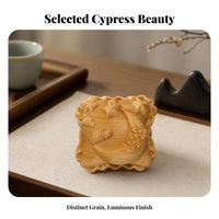 Yew Wood Pendant Carved Wooden Hand Piece Boho Style Wooden Necklace Pendant Floral & Adornment