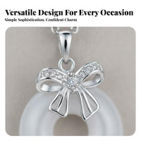 Bowknot Jade Necklace Elegant Design Safety Buckle Locket Timeless Elegance
