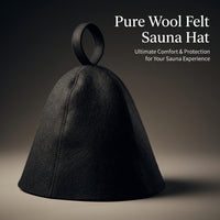 Steam Room Hat, Sauna Cap for Enthusiasts, Breathable Wool, Sweat Absorbent, Traditional Design, Hanging Loop, FZ Standard