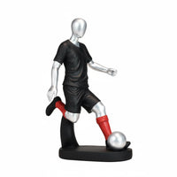 Light Luxury Soccer Player Statue Artistic Football Player Figurine Modern Design Desktop Soccer Ornament Unique Shape for Men, Boys, Living Room, Study, Office, Bedroom