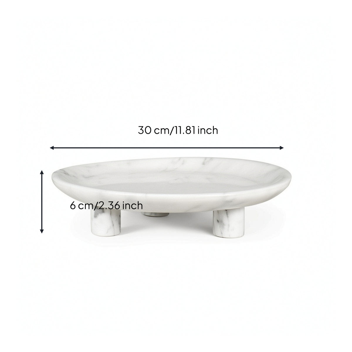 Mineral Fruit Bowl Elegant Marble Pedestal Bowl Sculptural Tableware for Living Room