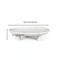 Mineral Fruit Bowl Elegant Marble Pedestal Bowl Sculptural Tableware for Living Room