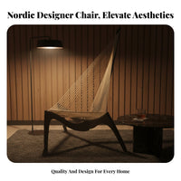 Nordic Design Harp supportive Armchair Designer Inspired Lounge Chair Minimalist Aesthetic Indoor Furniture Ergonomic supportiverest for Interior Decorators, Book Lovers, Living Room, perusing corner, Reception Area, Bedroom