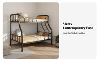 Space-Saving Metal Bunk Bed Safety Guardrail Metal Bunk Bed Frame High Stability Bedroom Furniture Sturdy and Long-Lasting for Adults, Students, Workers, Small Apartment, Hostel