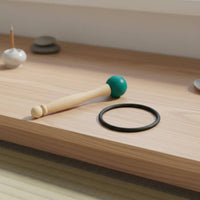 Sound Bowl Mallet and O-Loop Set Long-Lasting Crystal Singing Bowl Rubber Mallet Wooden Handle Percussion Stick Easy to Use