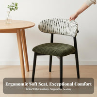 Retro Design Upholstered Chair with Curved Back Soft Upholstery Upholstered Curved-Back Chair Comfortable Household Furniture Stable Frame for Homeowners, Families, Restaurant Owners, Dining Room, Kitchen, Cafe, Home Office