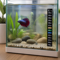 Aquarium Thermometer Sticker Digital LCD Display Water Temperature Gauge High Precision Color Changing Sensor