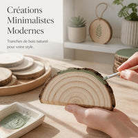 Half-Round Wood Slices for DIY Crafts, Painting, and Decorations