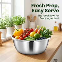 Stainless Steel Mixing Bowls, 304 Stainless Steel Nesting Bowls, Versatile Culinary Bowls, Steel Mixing Bowls for Fruit Washing